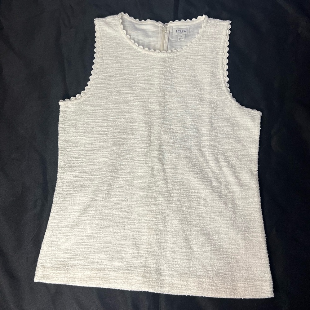 J. CREW White Textured Sleeveless Shell Top - Picture 6 of 6